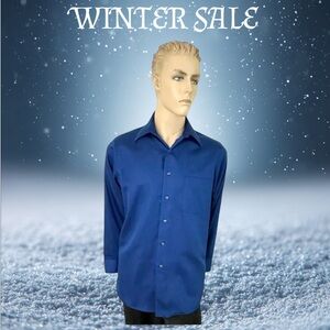 Geoffrey Beene Men's Dress Shirt { Medium :  15 ½  - 32 / 33 } Royal Blue 4